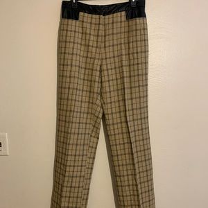 vintage &trousers plaid pants tan black size 8